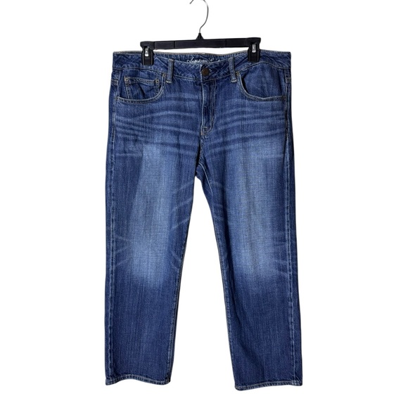 American Eagle Outfitters Denim - Vtg Y2K American Eagle Stretch Boy Fit Jeans Size 12 Low Rise Ankle Baggy Blue